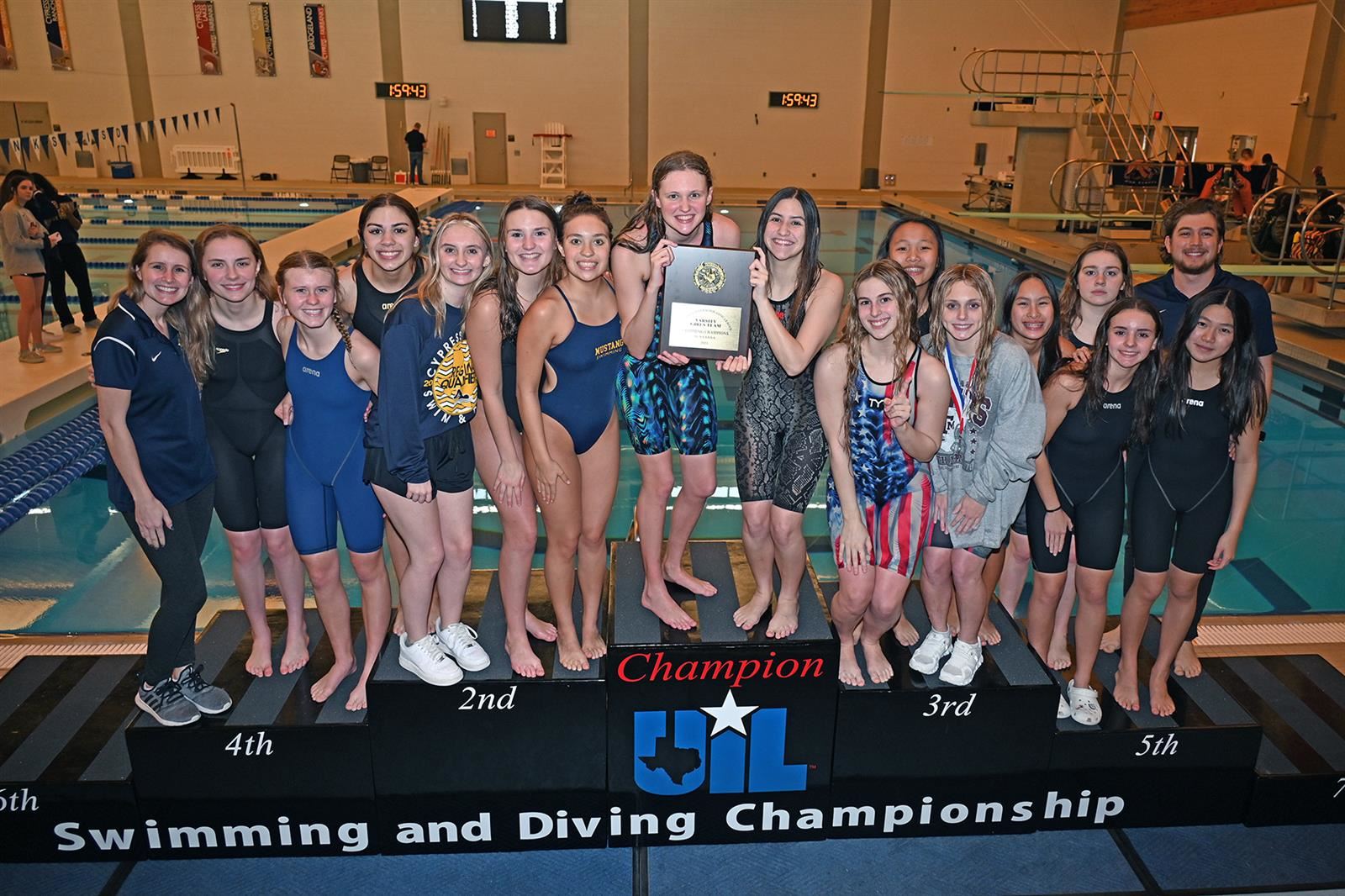 The Cypress Ranch High School girls’ swim team won the District 18-6A team championship, winning the title with 177 points. 